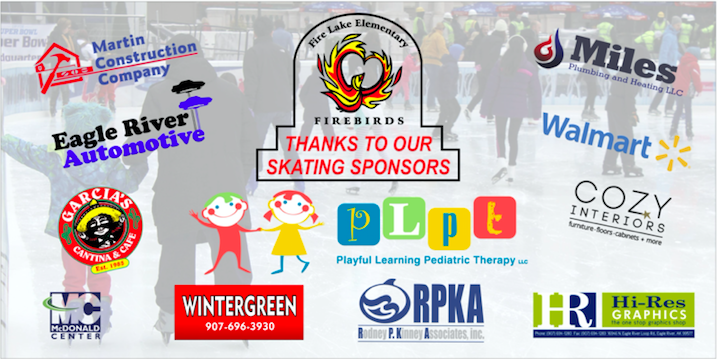 Collage of sponsors for skating program 